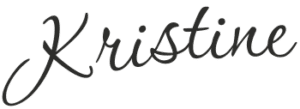 Kristine's signature in cursive font.