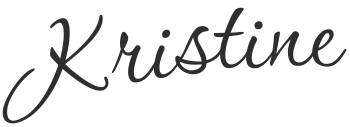 Kristine's signature in cursive font.